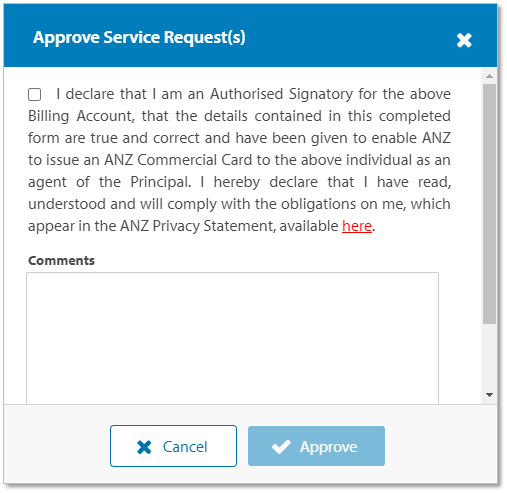 Approve Service Request