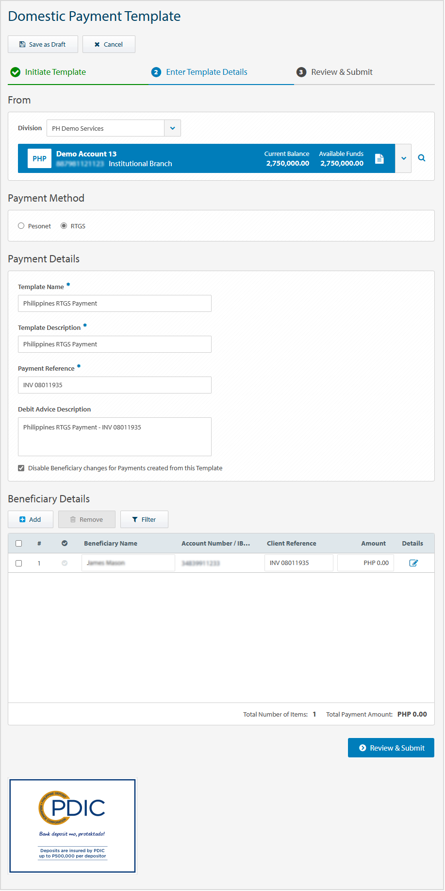Create RTGS Payment Template.png