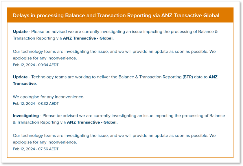 状态页面概览 - 计划维护 2024 年 2 月