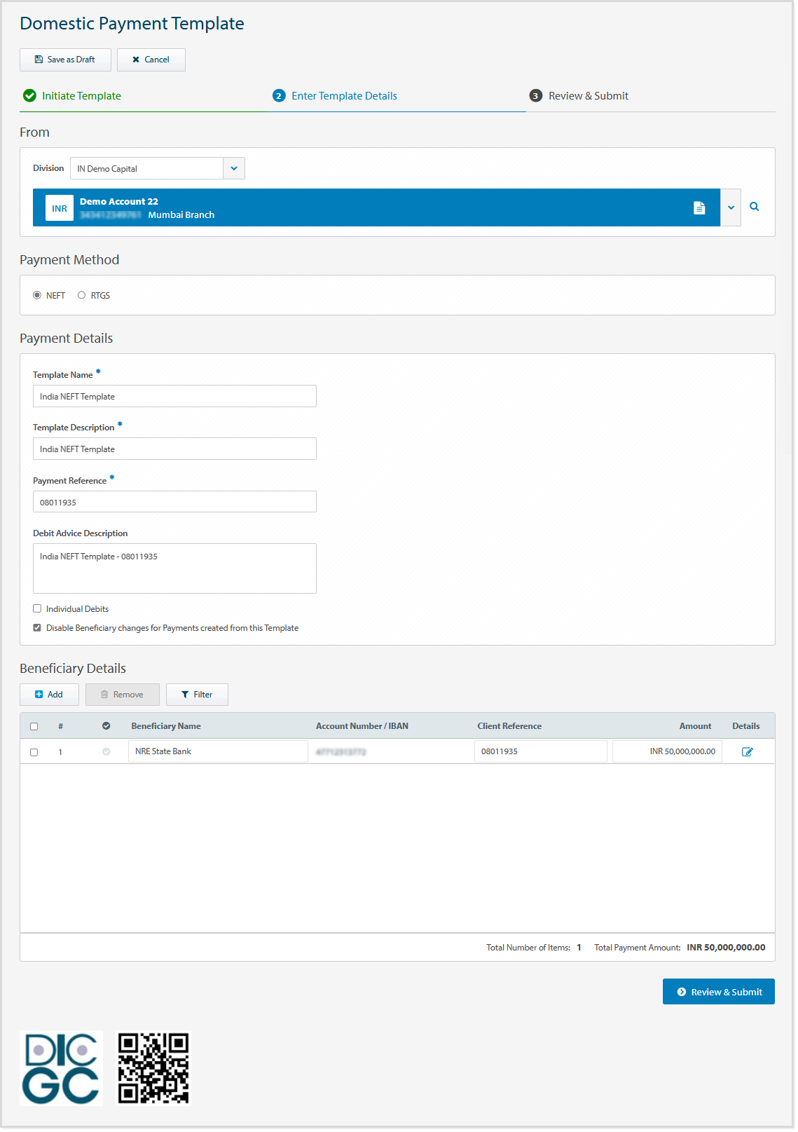 IN Create NEFT template screen.png