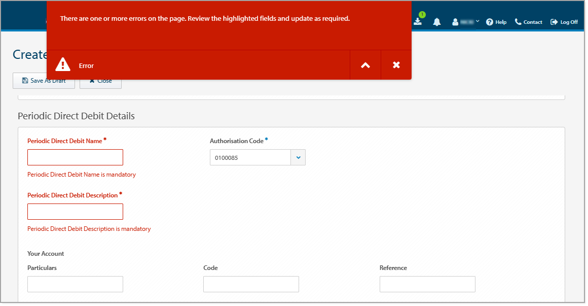 NZ Periodic Direct Debit Mandatory Fields errors.png