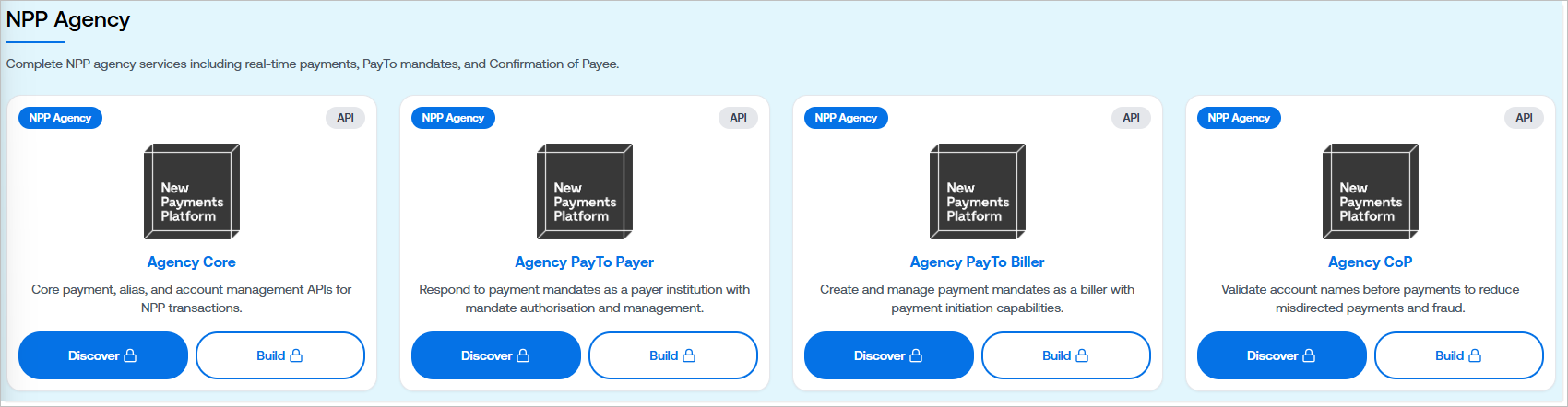ANZ Developer Portal NPP Agency.png
