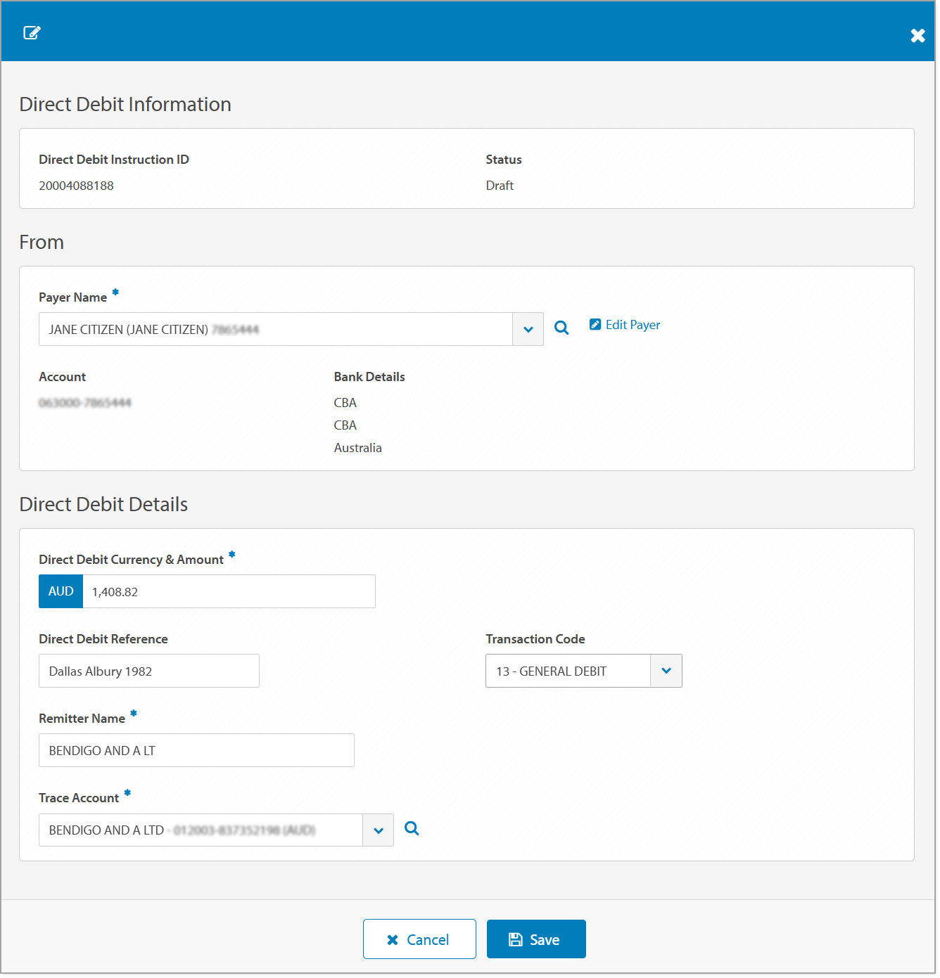 Direct Debit Information screen (AU).png