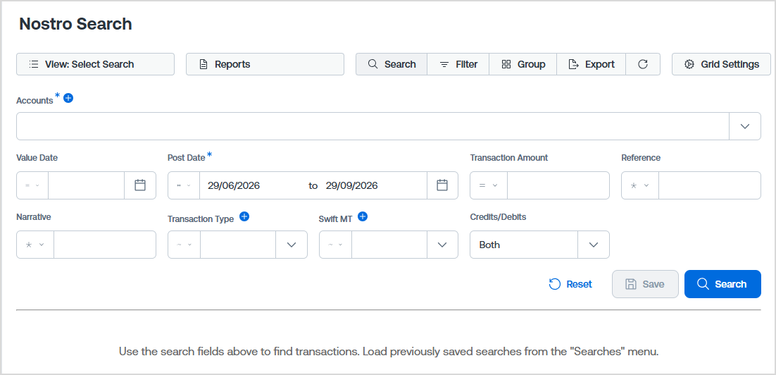 Nostro - Transaction search screen.png