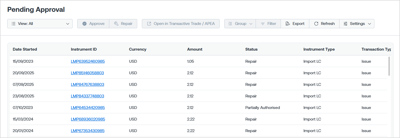 Trade Finance - Pending Approval screen.png