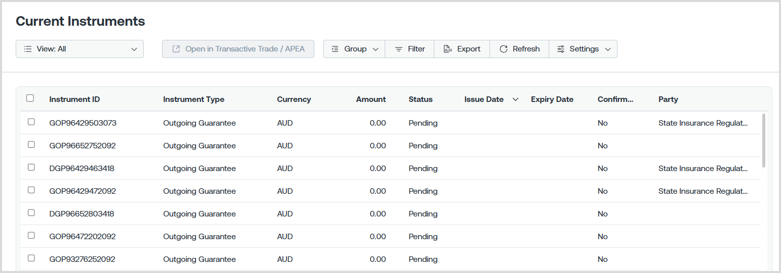 Gtee & SBLC - Current instruments screen.png